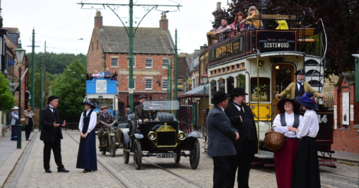 The main street in the 1900s town at Beamish Museum